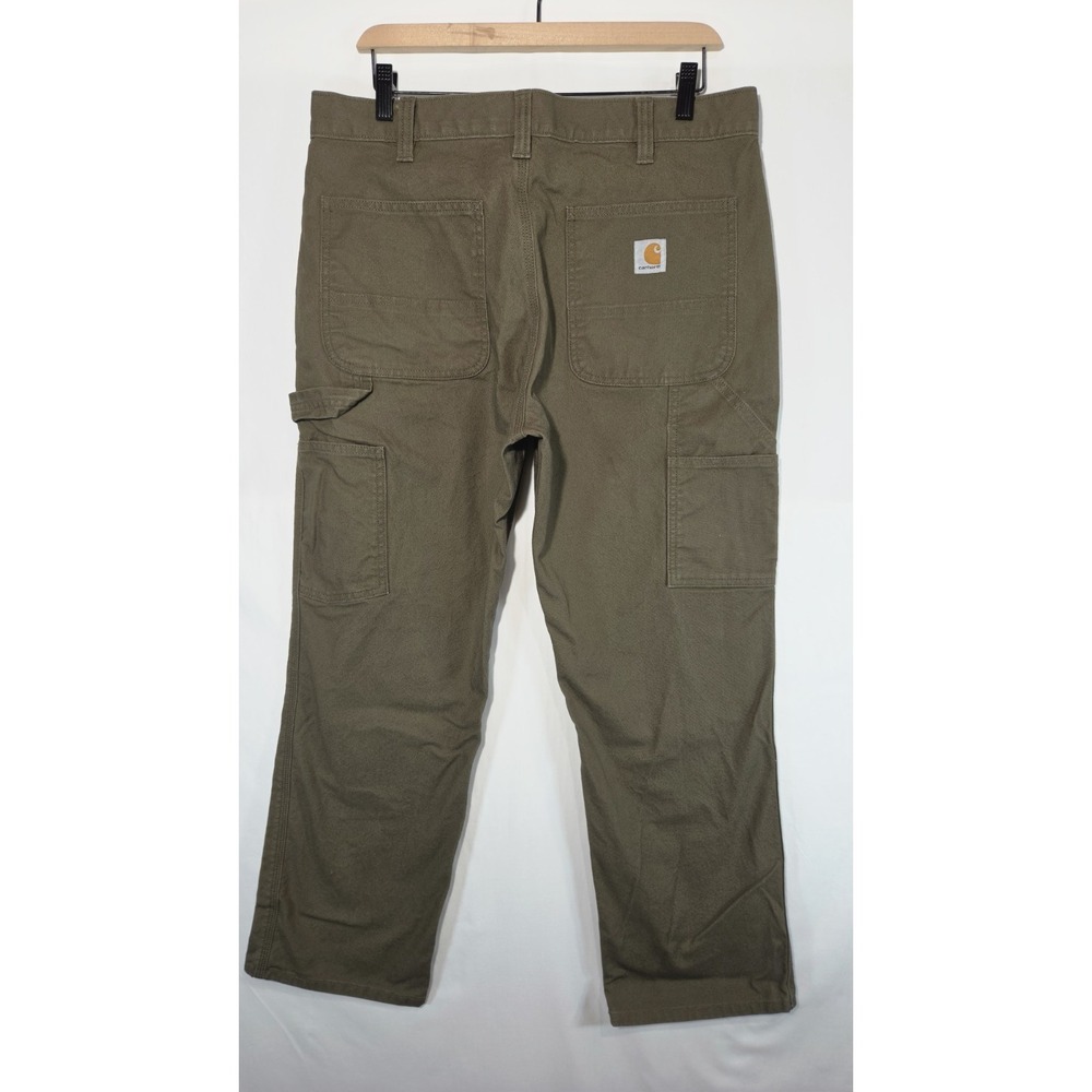 Carhartt Rugged Flex Men's Pants 34x30 Moss Canvas Workwear Relaxed 103279